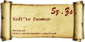 Szüts Zsombor névjegykártya